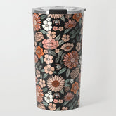 70s flowers - 70s, retro, spring, floral, florals, floral pattern, retro flowers, boho, hippie, earthy, muted Travel Mug