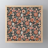 70s flowers - 70s, retro, spring, floral, florals, floral pattern, retro flowers, boho, hippie, earthy, muted Mini Art Print