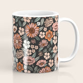 70s flowers - 70s, retro, spring, floral, florals, floral pattern, retro flowers, boho, hippie, earthy, muted Coffee Mug
