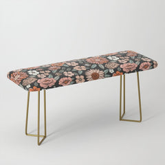70s flowers - 70s, retro, spring, floral, florals, floral pattern, retro flowers, boho, hippie, earthy, muted Bench