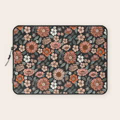70s flowers - 70s, retro, spring, floral, florals, floral pattern, retro flowers, boho, hippie, earthy, muted Laptop Sleeve