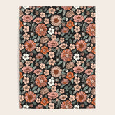 70s flowers - 70s, retro, spring, floral, florals, floral pattern, retro flowers, boho, hippie, earthy, muted Poster