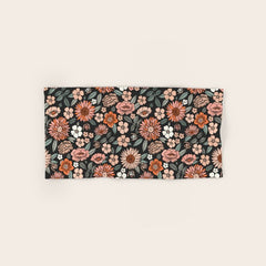 70s flowers - 70s, retro, spring, floral, florals, floral pattern, retro flowers, boho, hippie, earthy, muted Bath Towel