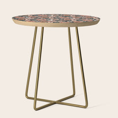 70s flowers - 70s, retro, spring, floral, florals, floral pattern, retro flowers, boho, hippie, earthy, muted Side Table