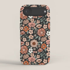 70s flowers - 70s, retro, spring, floral, florals, floral pattern, retro flowers, boho, hippie, earthy, muted iPhone Case