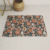 70s flowers - 70s, retro, spring, floral, florals, floral pattern, retro flowers, boho, hippie, earthy, muted Rug