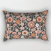 70s flowers - 70s, retro, spring, floral, florals, floral pattern, retro flowers, boho, hippie, earthy, muted Rectangular Pillow