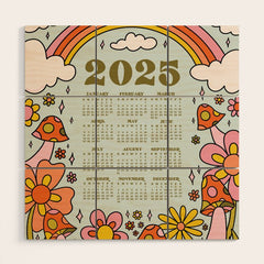2025 Calendar Wood Wall Art