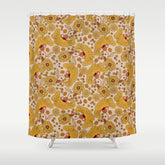 70s Floral Pattern Shower Curtain