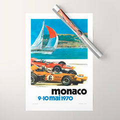 1970 MONACO Grand Prix Racing Poster Wrapping Paper