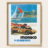 1970 MONACO Grand Prix Racing Poster Serving Tray