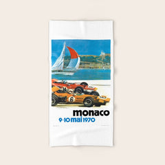 1970 MONACO Grand Prix Racing Poster Bath Towel
