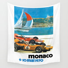 1970 MONACO Grand Prix Racing Poster Wall Tapestry