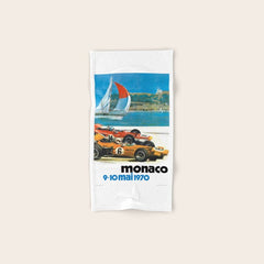 1970 MONACO Grand Prix Racing Poster Bath Towel
