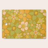 70s groovy retro floral pattern orange brown green handdrawn by surfy birdy Cutting Board