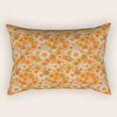 70s retro vintage daisies, flowers, orange, peach Rectangular Pillow
