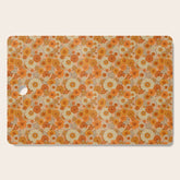 70s retro vintage daisies, flowers, orange, peach Cutting Board