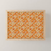 70s retro vintage daisies, flowers, orange, peach Mini Art Print