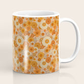 70s retro vintage daisies, flowers, orange, peach Coffee Mug