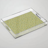 70s Daisies on Sage, retro, vintage, green, cottagecore Acrylic Tray