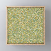 70s Daisies on Sage, retro, vintage, green, cottagecore Mini Art Print
