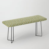 70s Daisies on Sage, retro, vintage, green, cottagecore Bench