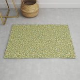 70s Daisies on Sage, retro, vintage, green, cottagecore Rug
