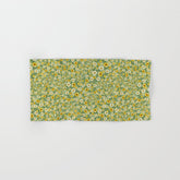 70s Daisies on Sage, retro, vintage, green, cottagecore Bath Towel