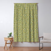 70s Daisies on Sage, retro, vintage, green, cottagecore Window Curtain