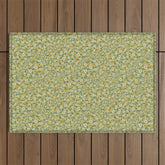 70s Daisies on Sage, retro, vintage, green, cottagecore Outdoor Rug