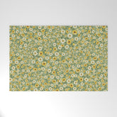 70s Daisies on Sage, retro, vintage, green, cottagecore Welcome Mat