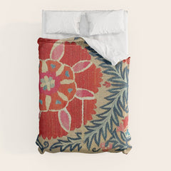 18th Century Suzani Fragment Print Duvet Cover