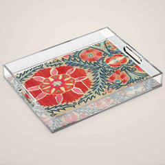 18th Century Suzani Fragment Print Acrylic Tray