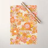 70s Floral Pattern Wrapping Paper