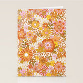 70s Floral Pattern Stationery Card