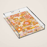 70s Floral Pattern Acrylic Tray