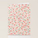 A breath of fresh air - A seamless floral pattern in pinks and reds Stationery Card