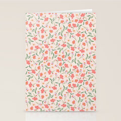 A breath of fresh air - A seamless floral pattern in pinks and reds Stationery Card