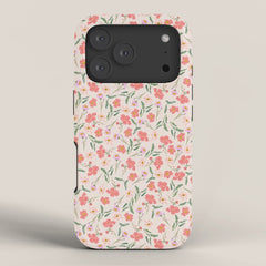 A breath of fresh air - A seamless floral pattern in pinks and reds iPhone Case