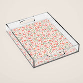 A breath of fresh air - A seamless floral pattern in pinks and reds Acrylic Tray
