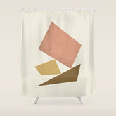 3 Forms Composition - Pink Shower Curtain