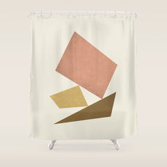 3 Forms Composition - Pink Shower Curtain