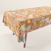70s Floral Pattern Tablecloth