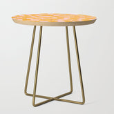 70s retro yellow smile face illustration Side Table