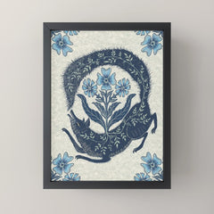 A Fox Chasing Its Tail Mini Art Print