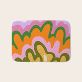 70s Hippie Retro Abstract Colorful Explosion Bath Mat