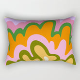 70s Hippie Retro Abstract Colorful Explosion Rectangular Pillow