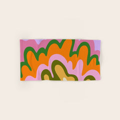 70s Hippie Retro Abstract Colorful Explosion Bath Towel