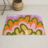 70s Hippie Retro Abstract Colorful Explosion Rug