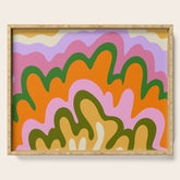 70s Hippie Retro Abstract Colorful Explosion Serving Tray